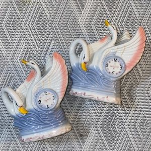 Pair of swan ornaments